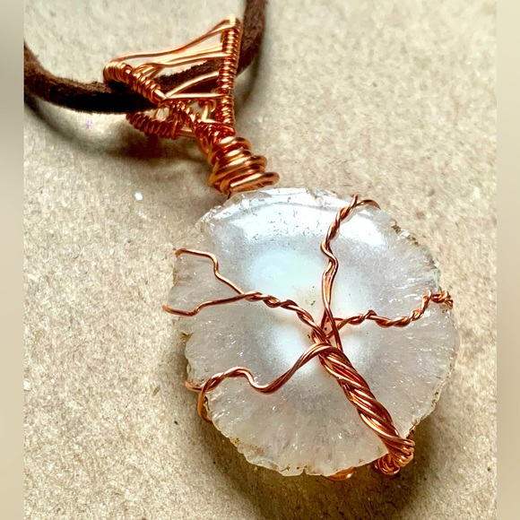 Solar Quartz Tree of Life Pendant-Handcrafted/NWT